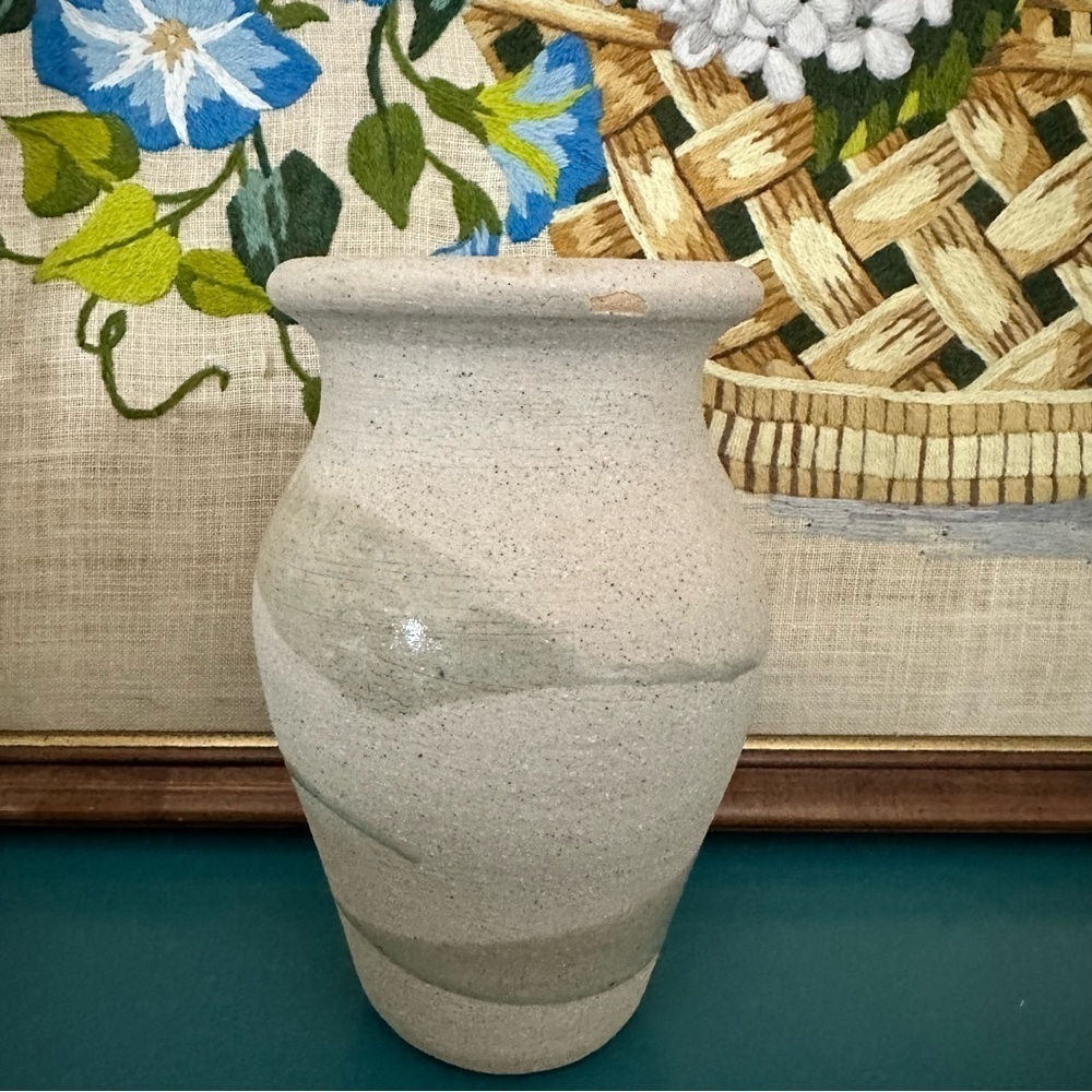 Handmade In Mexico Neutral Glazed Ceramic Vase